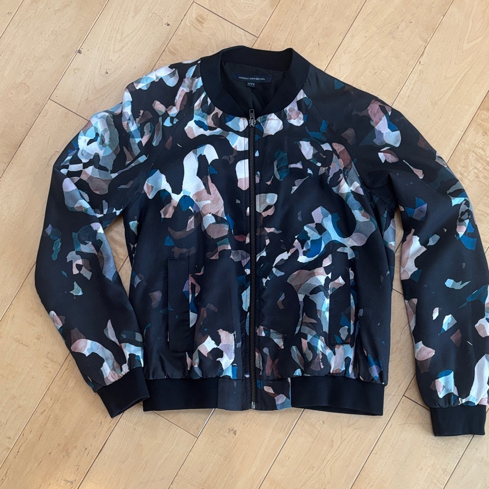 French Connection Black Bomber Jacket